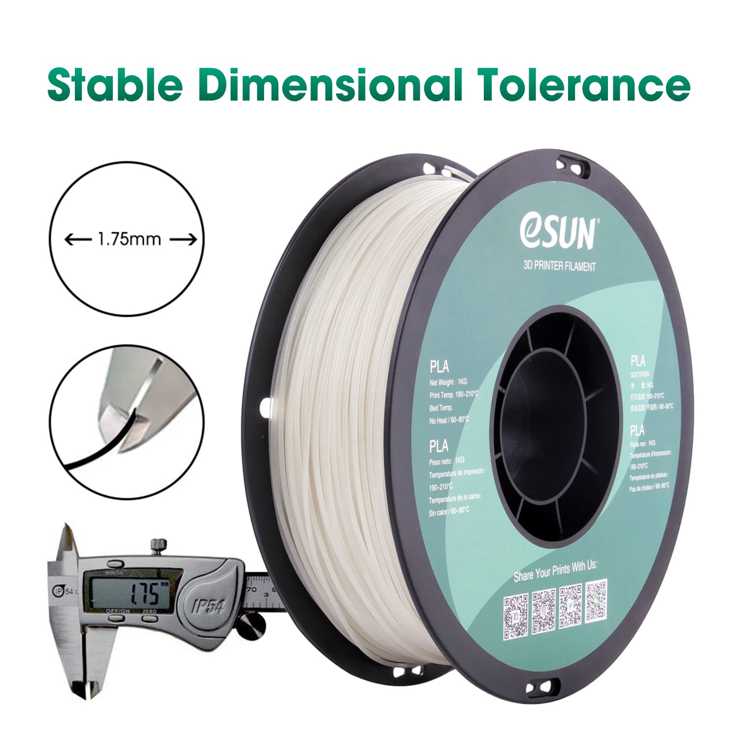 eSUN PLA-Luminous 1.75mm 3D Filament 1KG - Image 6