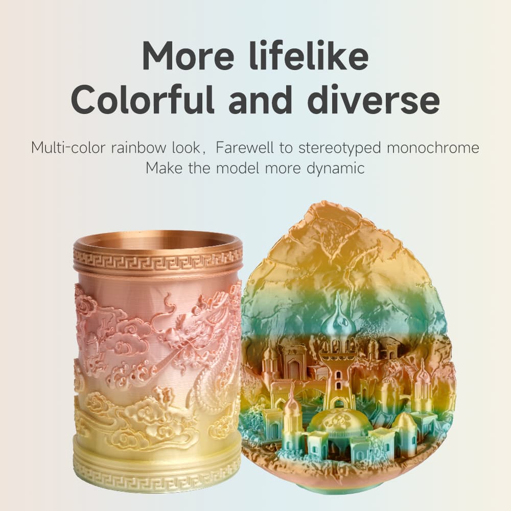 eSUN PLA-Silk Rainbow 1.75mm 3D Filament 1KG - Image 2