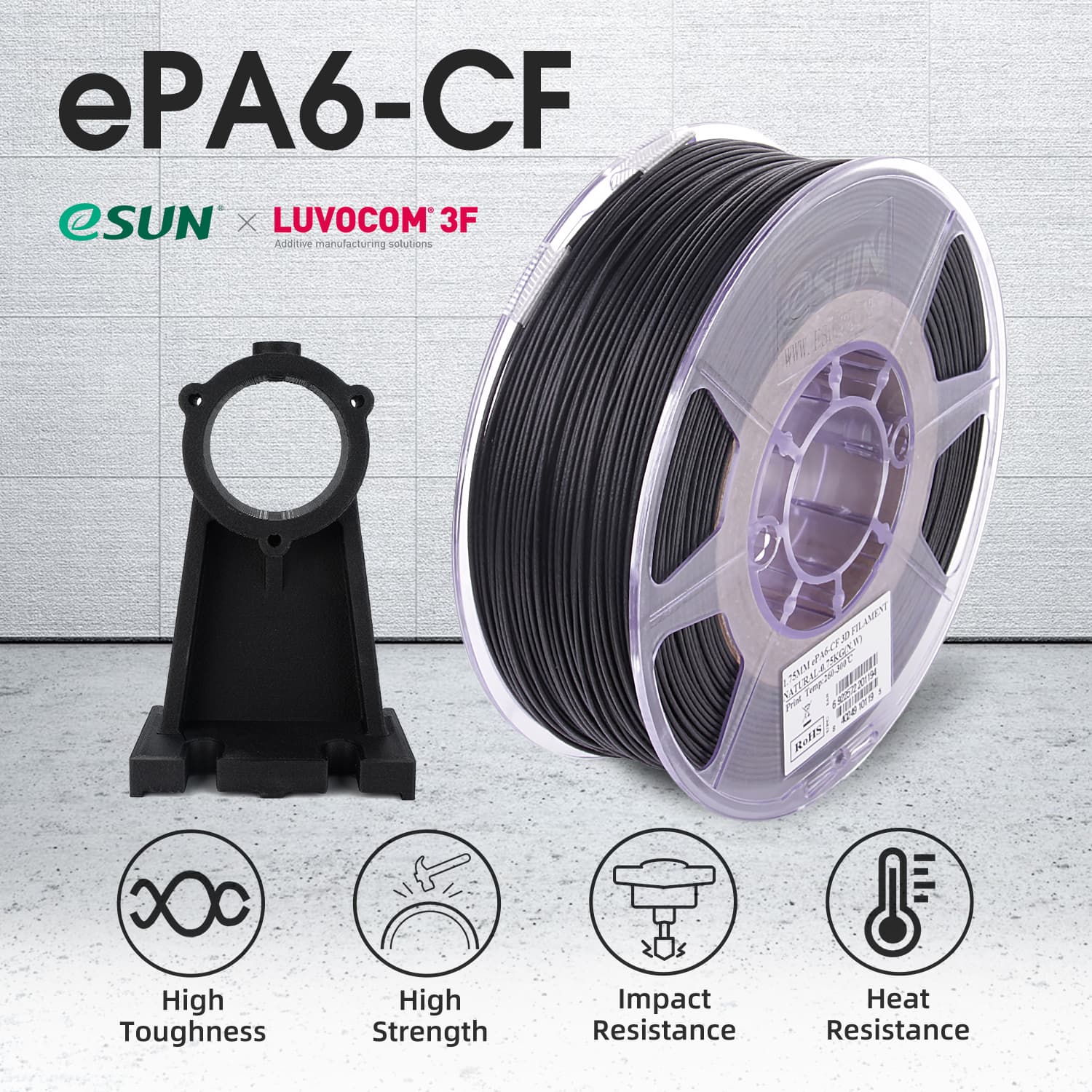 eSUN PAHT-CF 1.75mm 3D Filament 0.75KG - Image 3