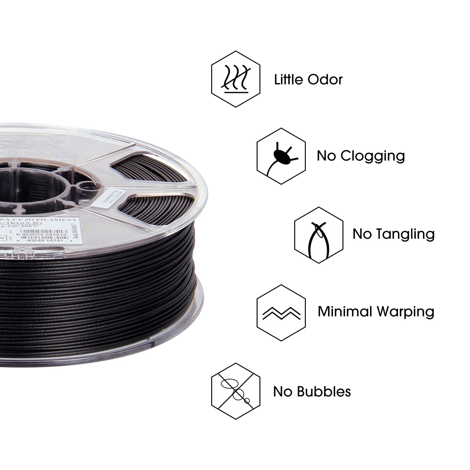 eSUN PA-CF 1.75mm 3D Filament 1KG - Image 3